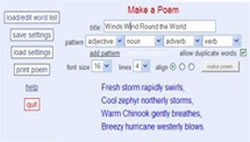 screenshot of poem maker