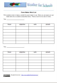 poem maker worksheet