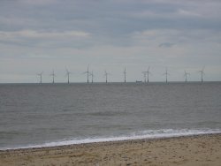 wind turbines out at sea