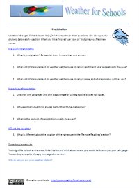 precipitation webquest